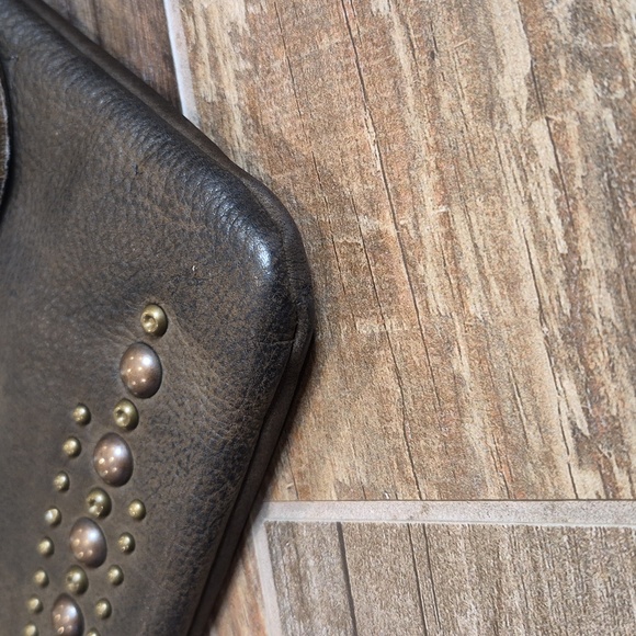 Liebeskind Dark Brown Leather Studded Detail Clutch Shoulder Crossbody Bag - Picture 10 of 16